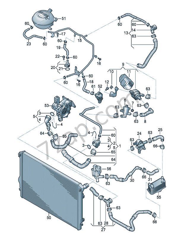 Kühlmittelkühlung 2,0Ltr.links Golf/Variant/4Motion (GOLF) 2016  