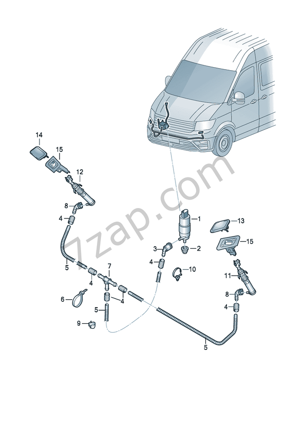 Headlight washer system E-Crafter (CRE) 2024 year volkswagen 