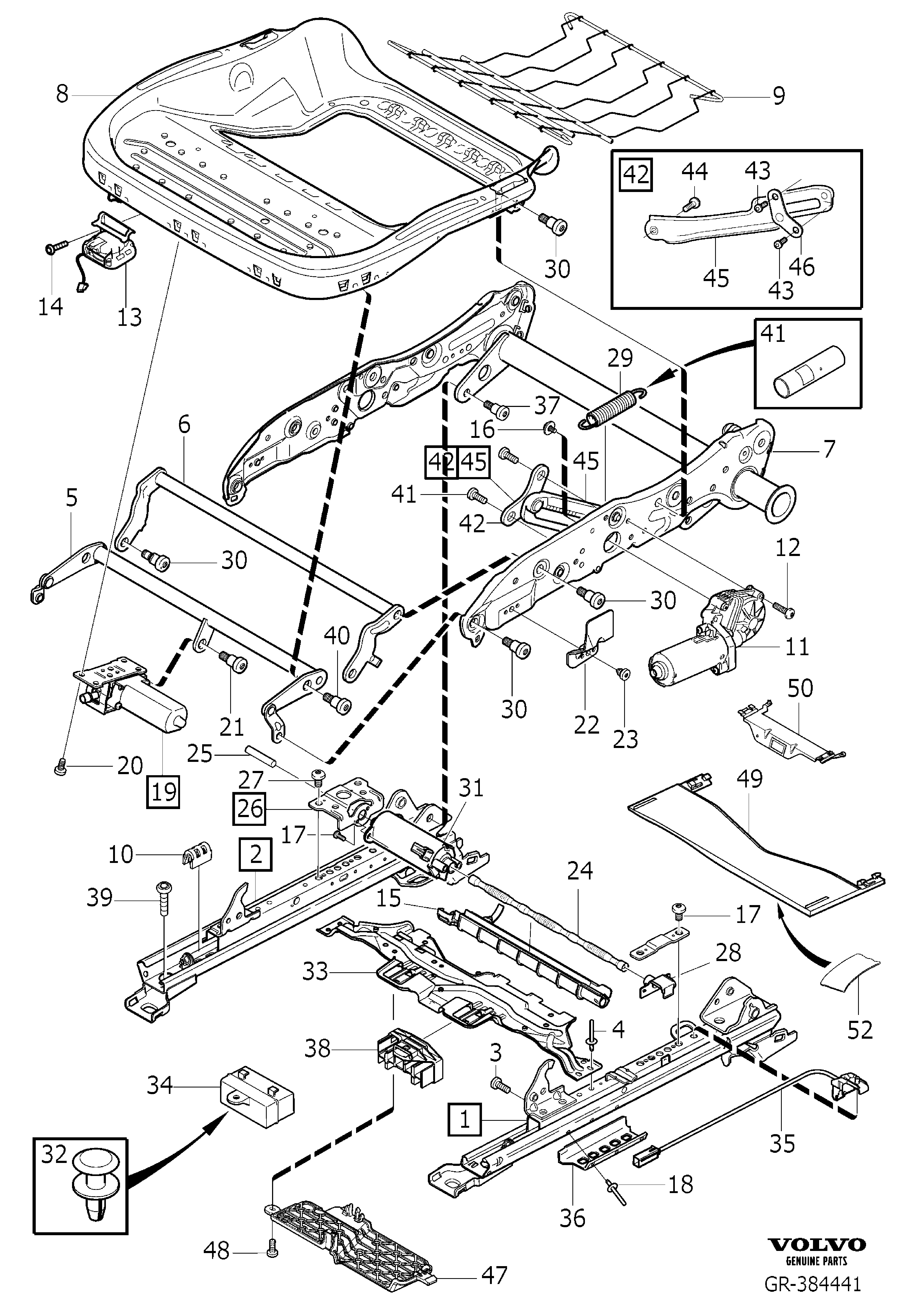 Buy Volvo S60L Subframe for seat, electrical adjustment parts online ...