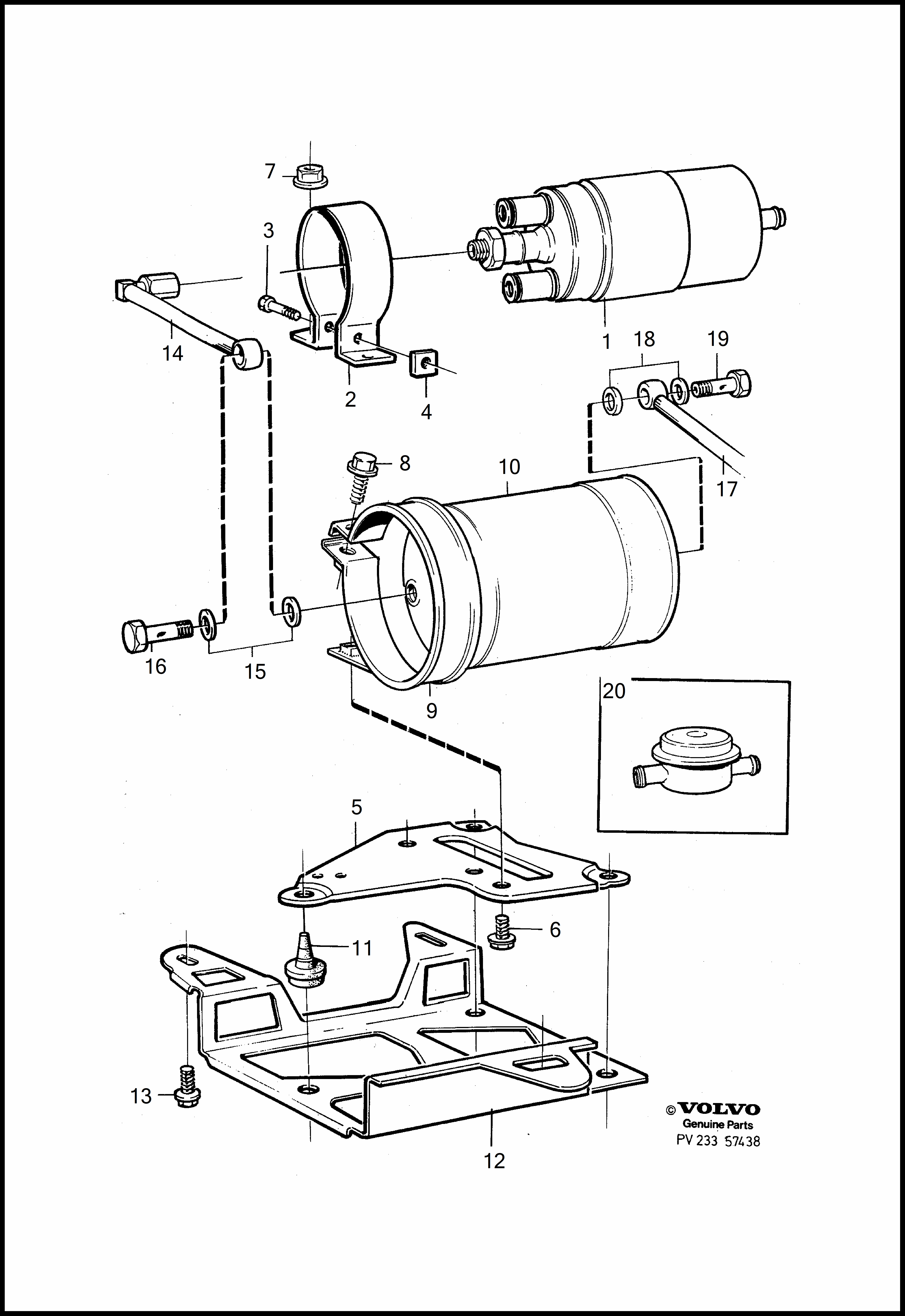Fuel pump with fittings varten Volvo 960 960