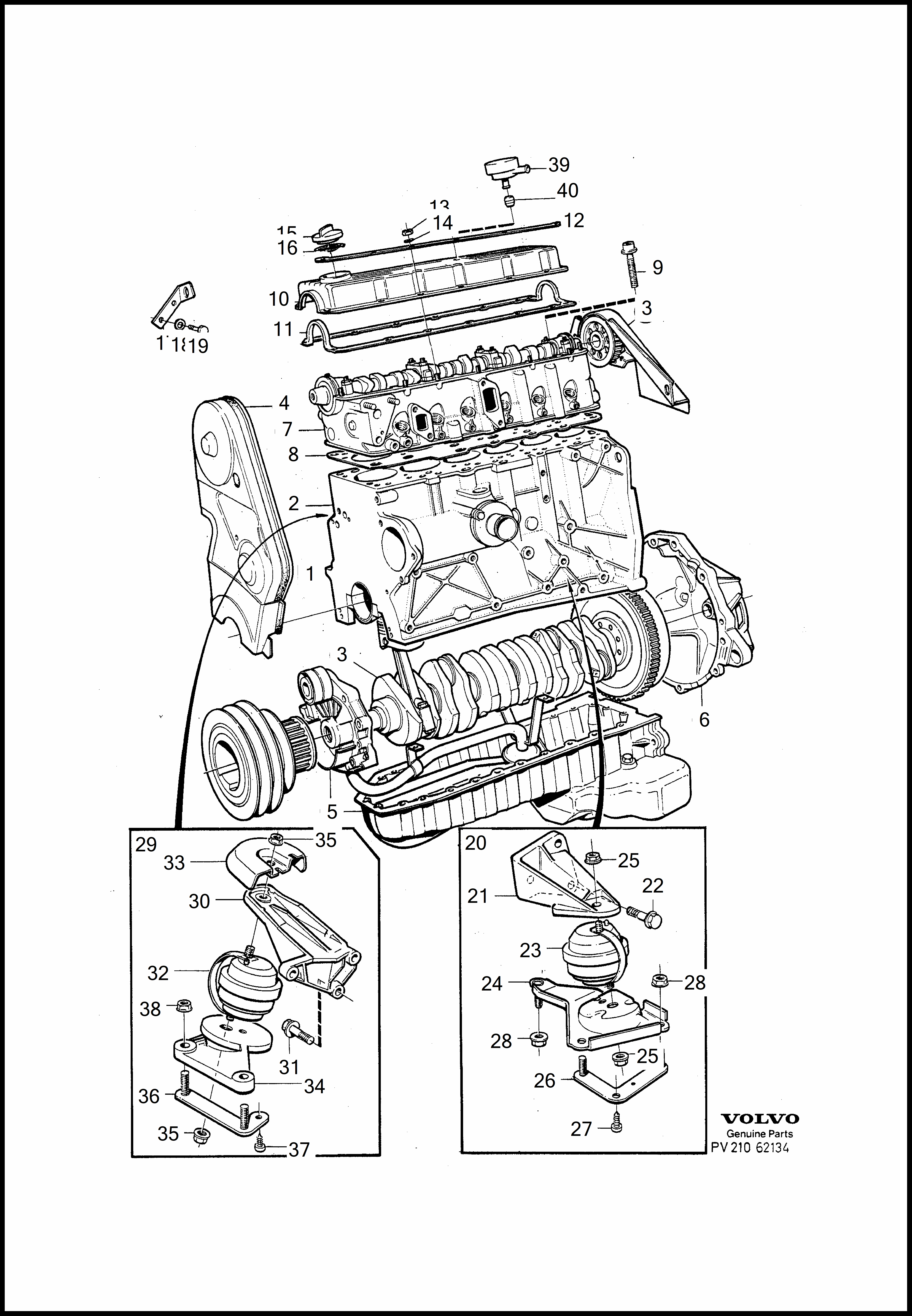 engine with fittings for Volvo 960 960
