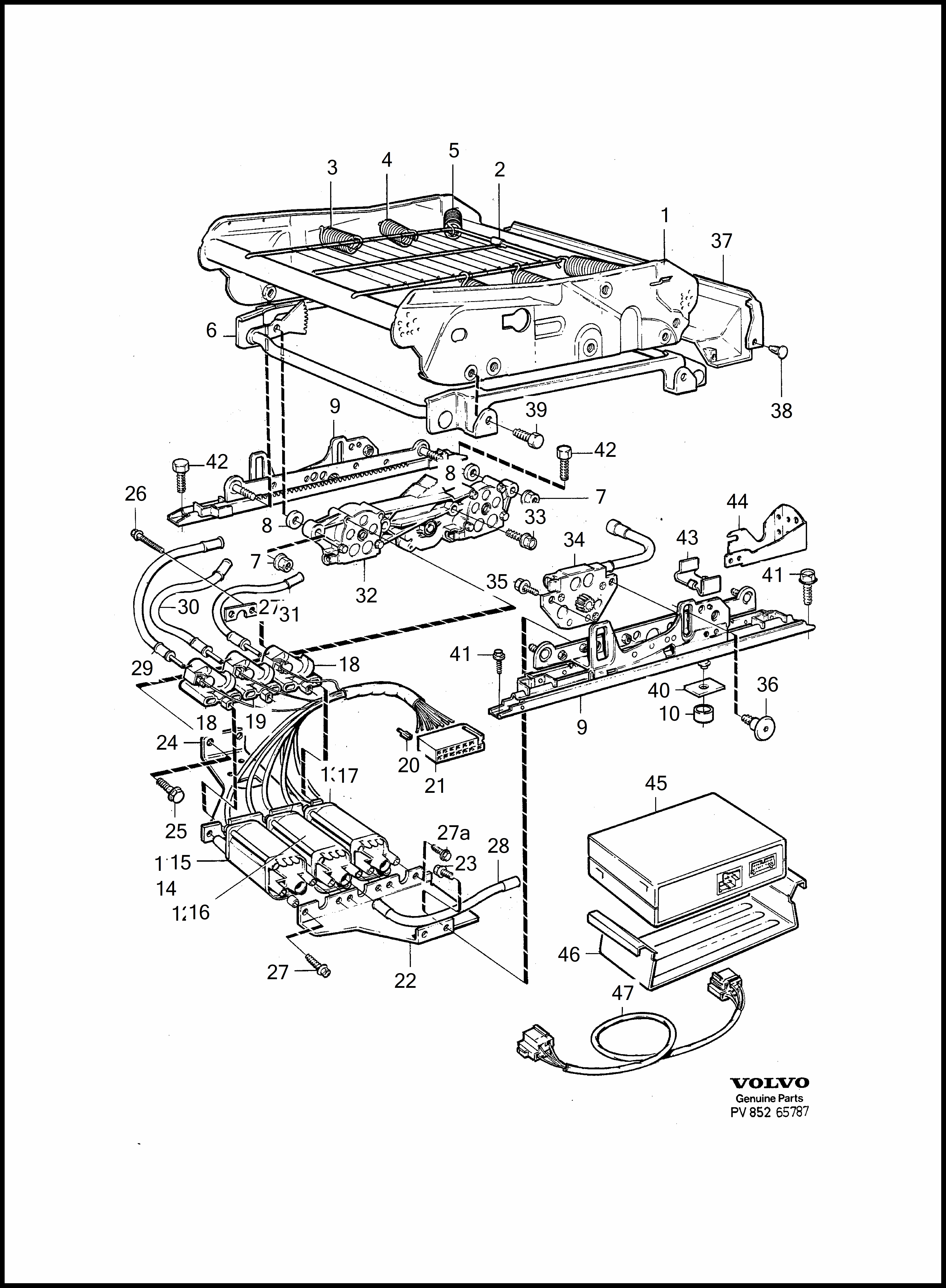 subframe for seat, electrical adjustment pre Volvo 960 960