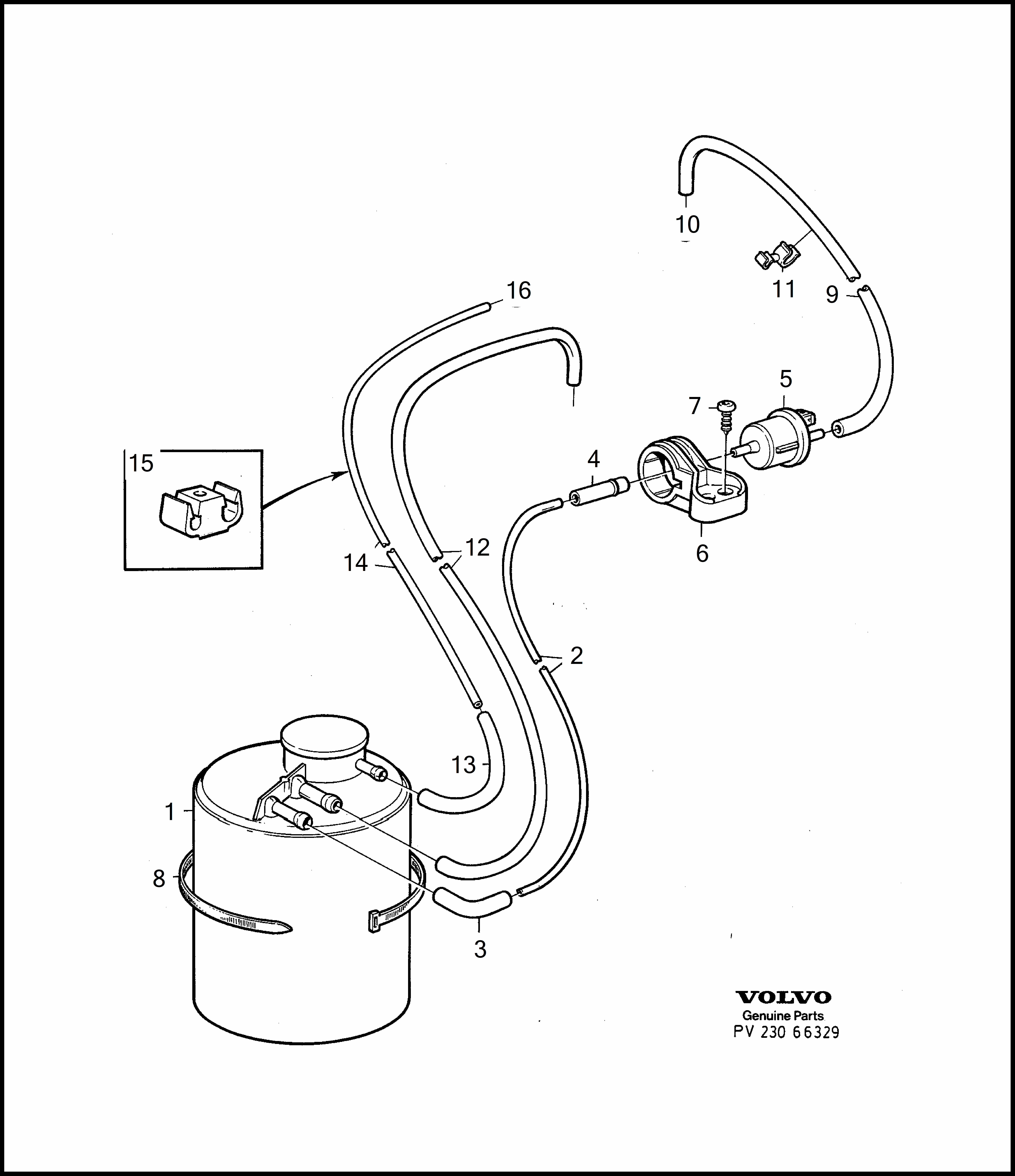 carbon filter with fittings per Volvo 960 960