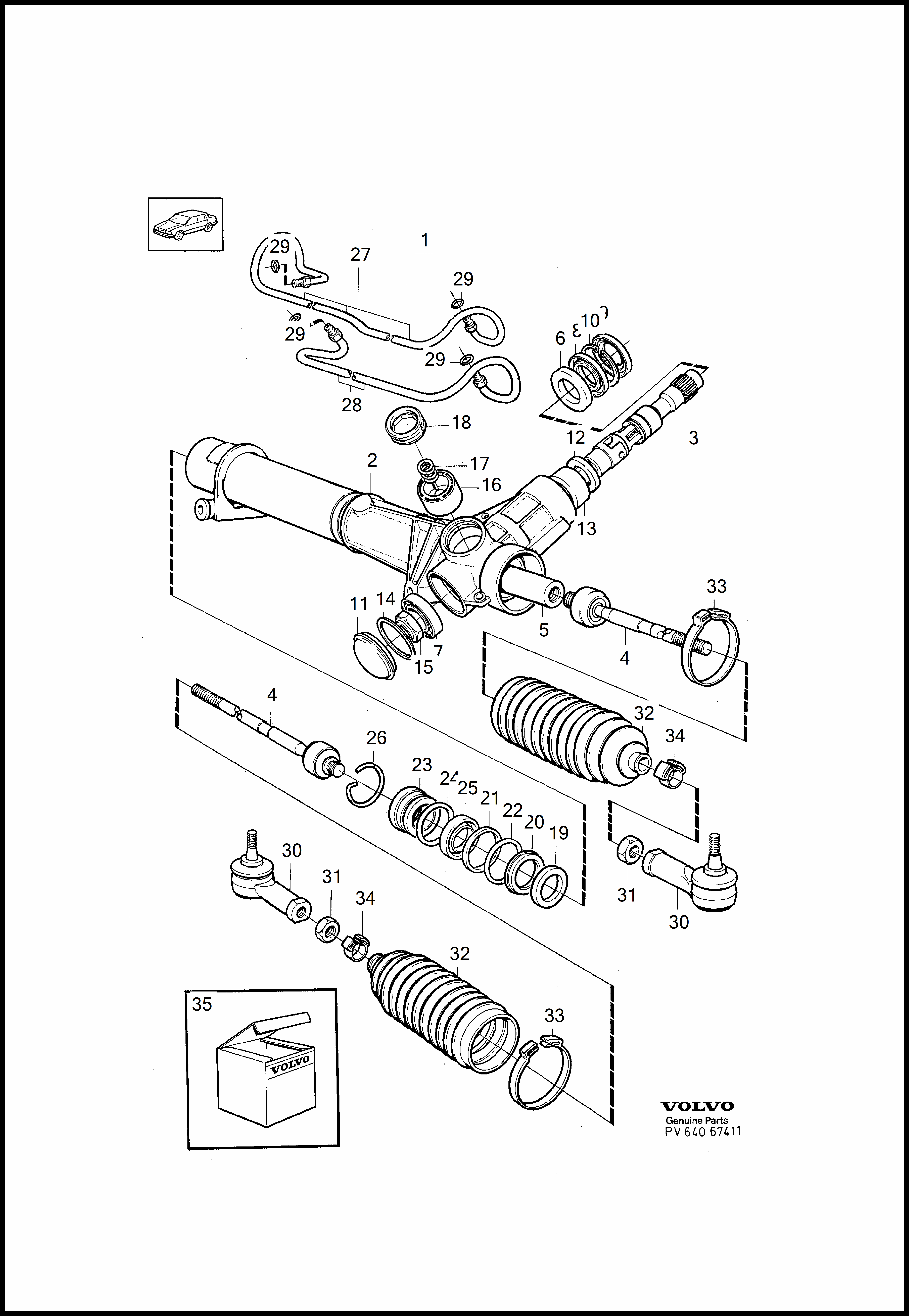 steering gear за Volvo 960 960