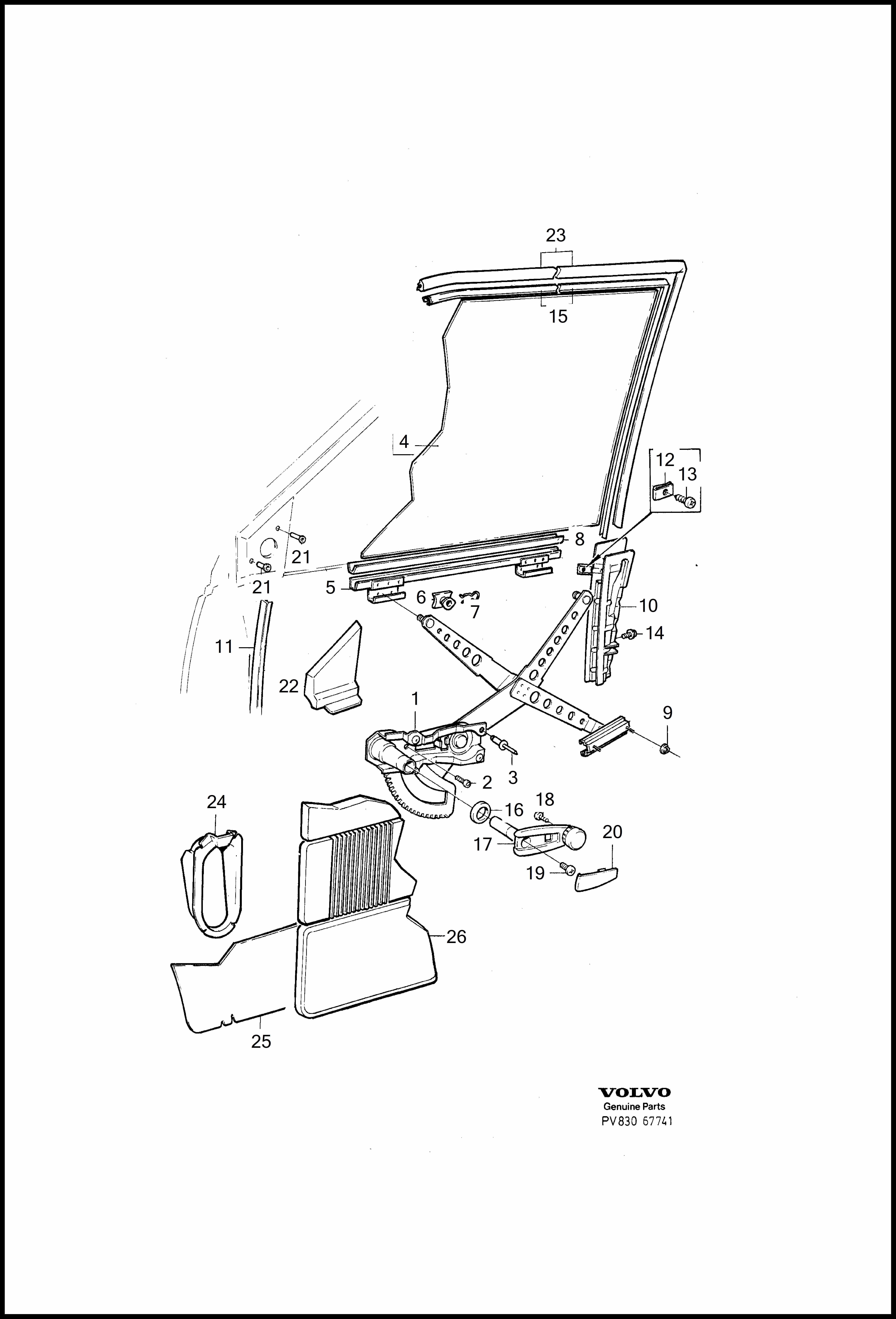 Window lift mechanism for Volvo 960 960