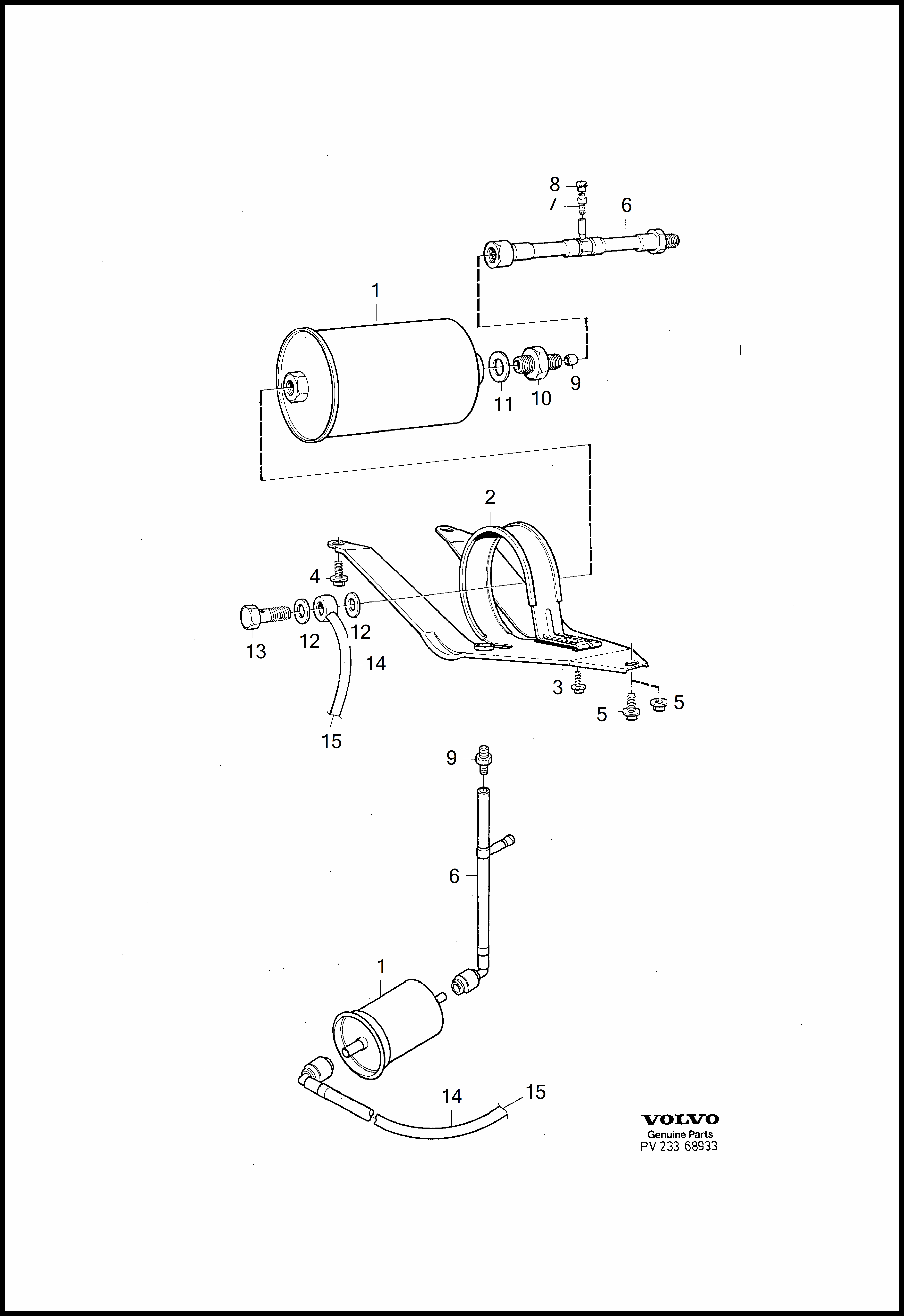 fuel filter with fittings Για Volvo 960 960