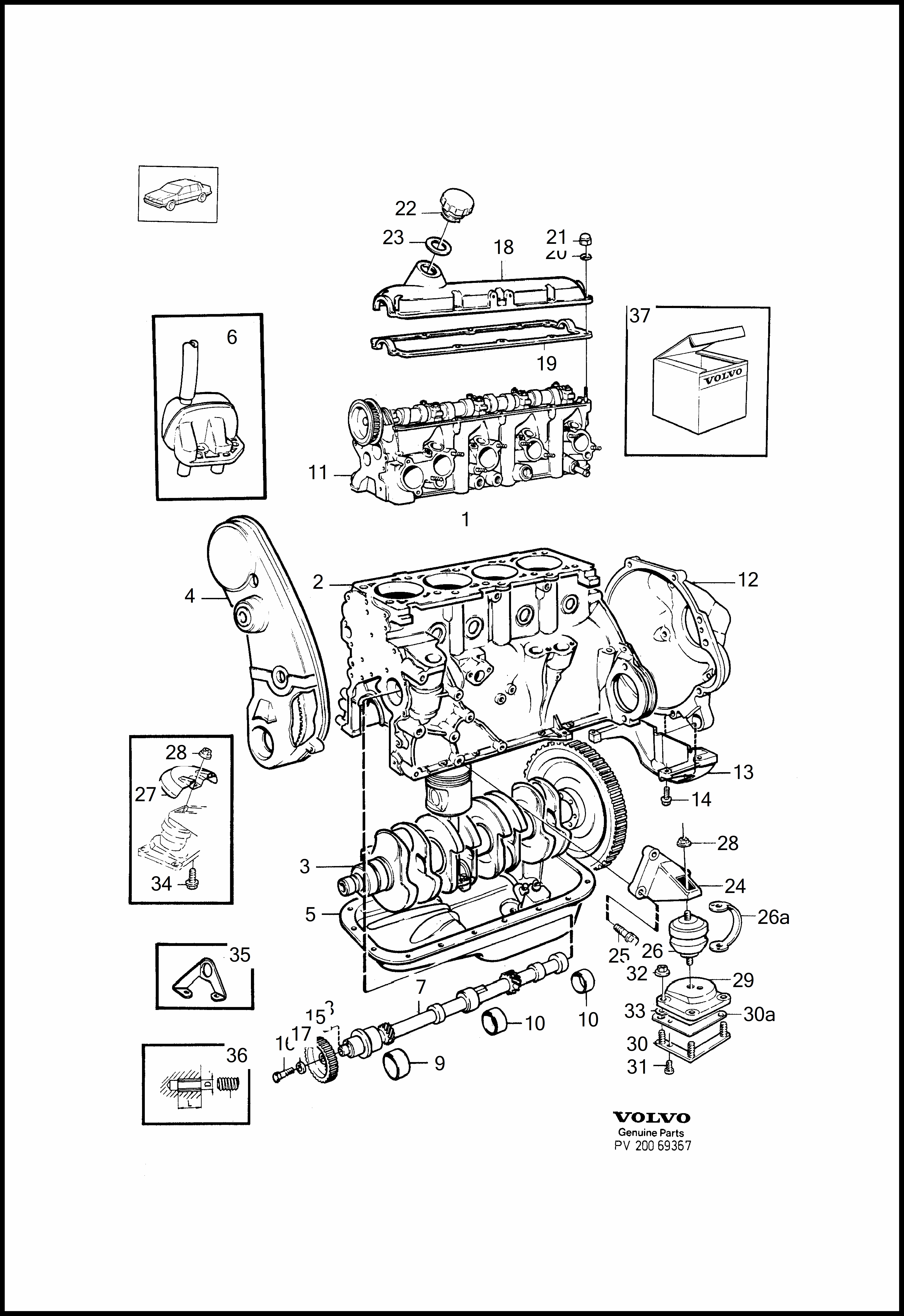 engine with fittings per Volvo 760 760