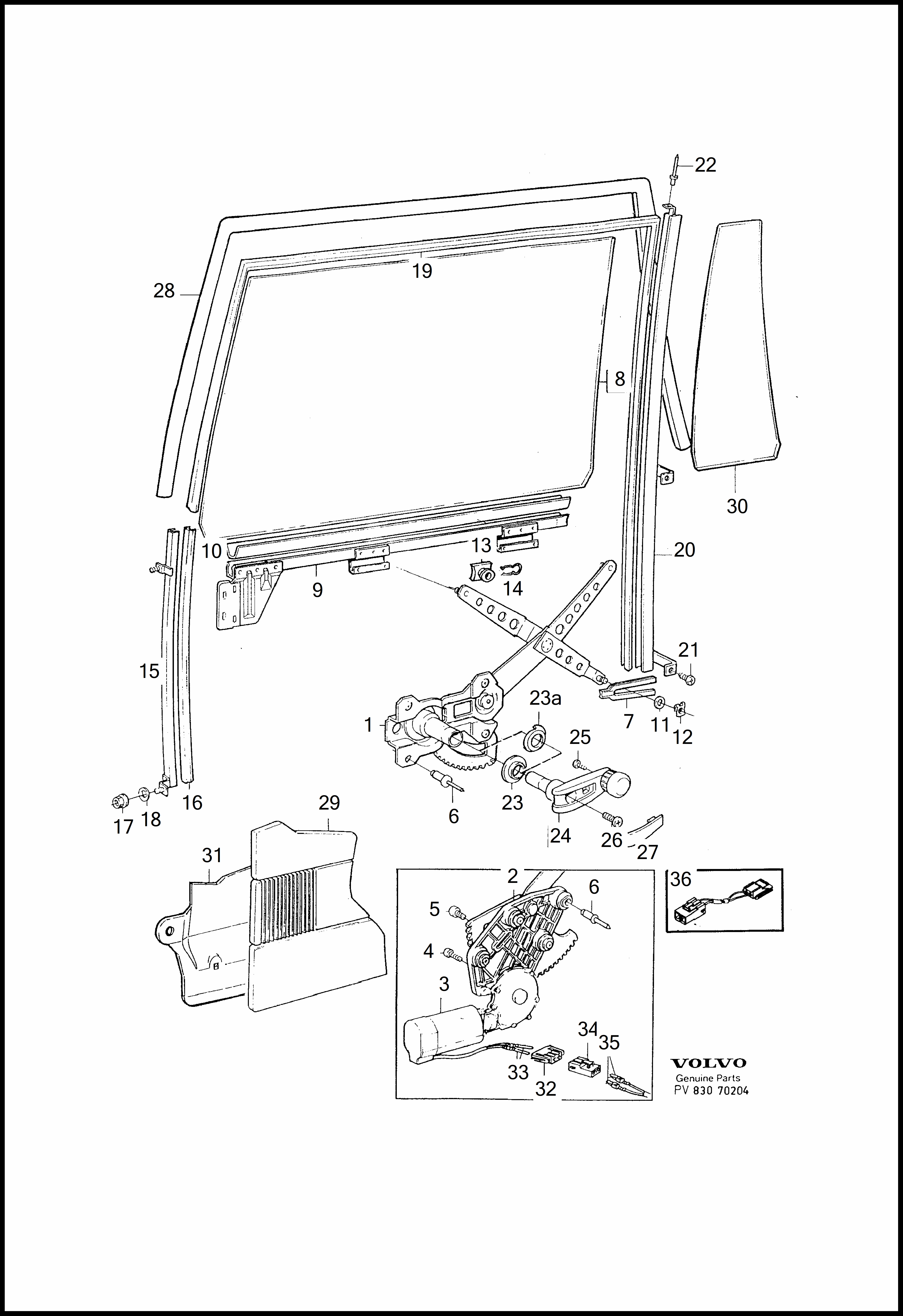 Window lift mechanism per Volvo 960 960
